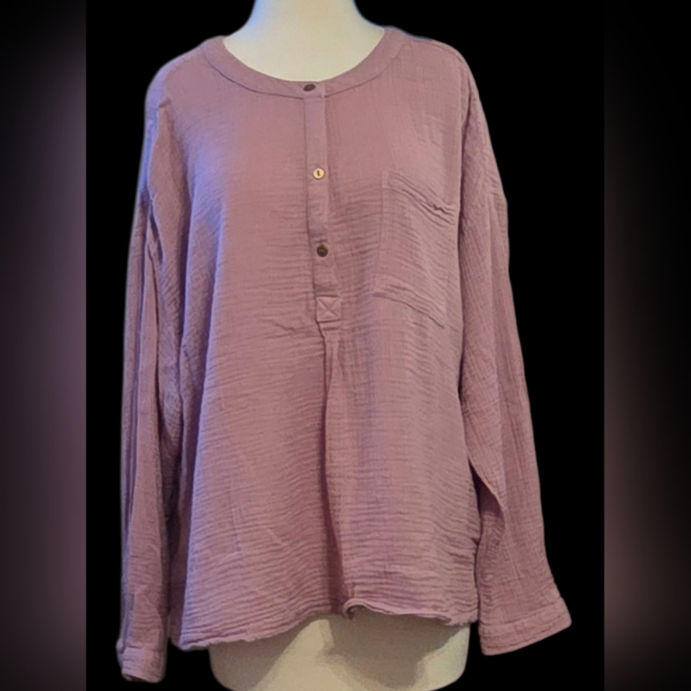 Wonderly Lavender Button-Front Casual Top